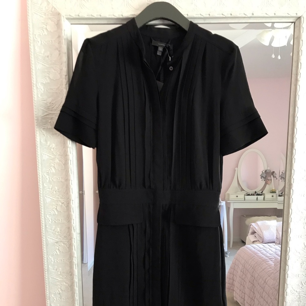 Belstaff black silk pleated Seaford dress